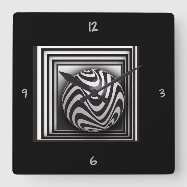 Horloge Carrée Optics thru Shapes (Recto)
