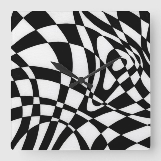 Horloge Carrée Optique #1 par Michael Moffa c1991 (Recto)