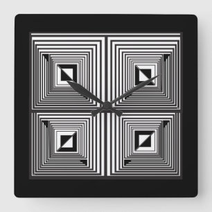 Horloge Carrée Optique via Formes