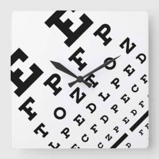Horloge Carrée Optometrist Eyechart Clock