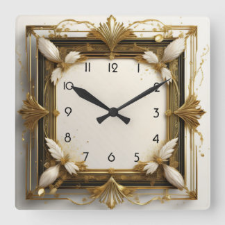 Horloge Carrée Or Art déco