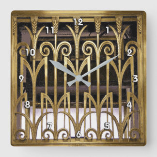 Horloge Carrée Or Art déco
