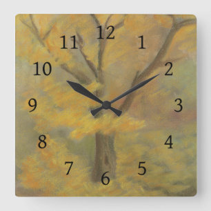 Horloge Carrée Or d'automne