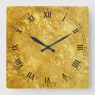 Horloge Carrée Or texturisé