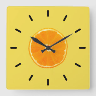 Horloge Carrée Orange