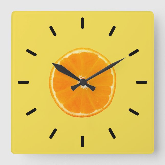 Horloge Carrée Orange (Recto)