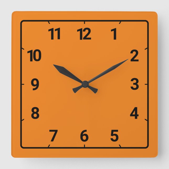Horloge Carrée Orange (Recto)