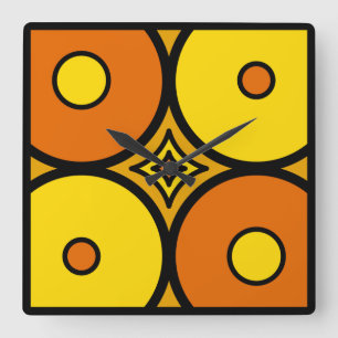 Horloge Carrée Orange et citron