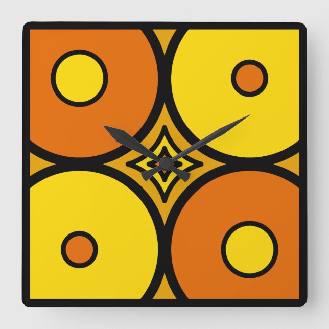 Horloge Carrée Orange et citron (Recto)