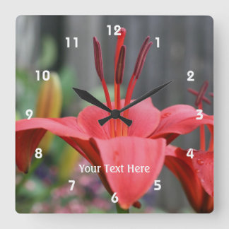 Horloge Carrée Orange Lily