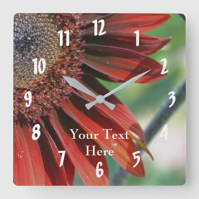 Horloge Carrée Orange Sunflower Petals Nature (Recto)