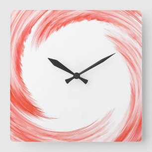 Horloge Carrée Orange Swirl