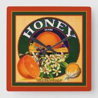 Oranges Square Wall Clock