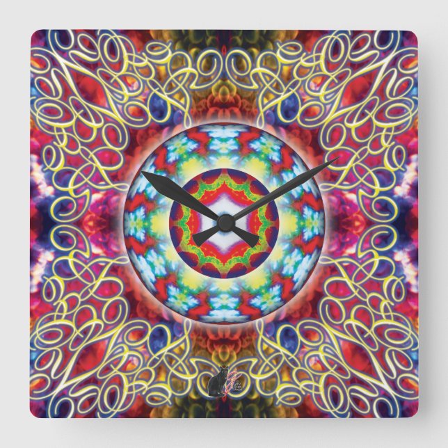 Horloge Carrée Orbz Kaleid (Recto)