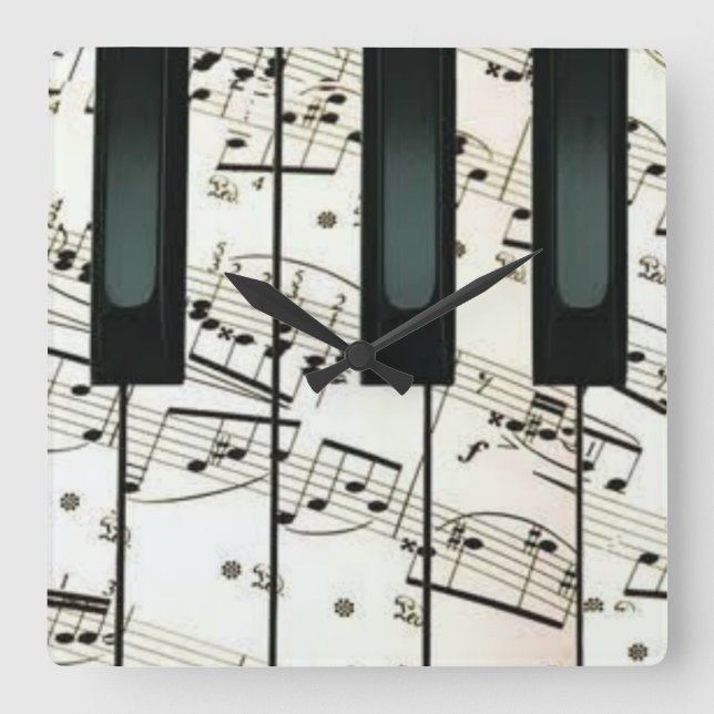 Horloge Carrée Oreiller de piano (Recto)