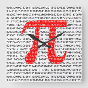 Horloge Carrée Original red number pi day mathematical symbol