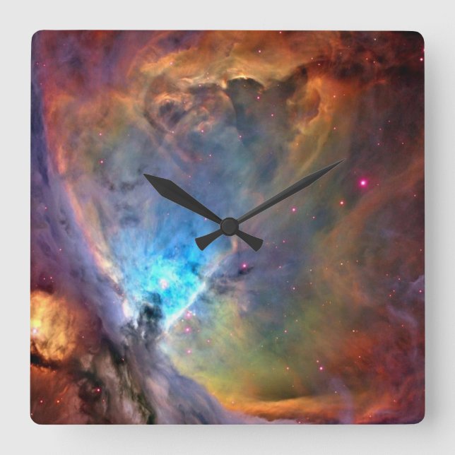Horloge Carrée Orion Nebula Space Galaxy faible contraste (Recto)