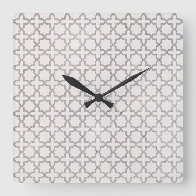 Horloge Carrée Ornement arabesque élégant (Recto)