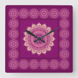 Horloge Carrée Ornement indien