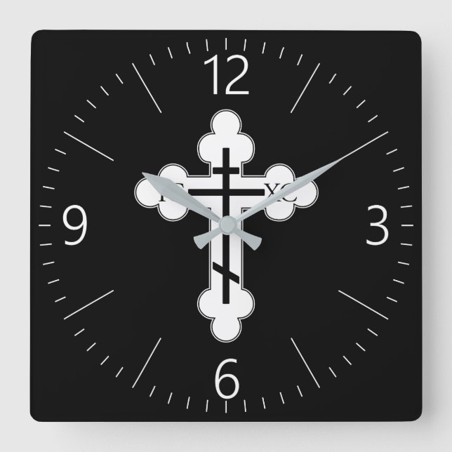 Horloge Carrée Orthodox cross (Recto)