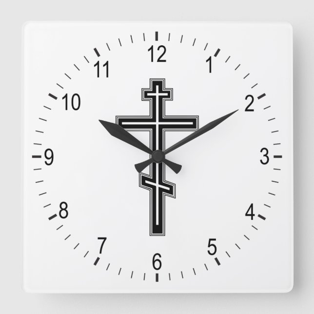 Horloge Carrée Orthodox cross (Recto)