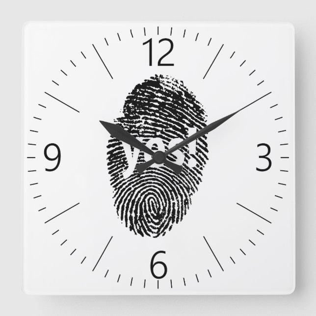 Horloge Carrée Oui : empreinte digitale (Recto)