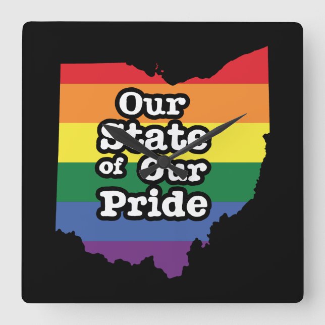 Horloge Carrée Our State of Our Pride Ohio (Recto)