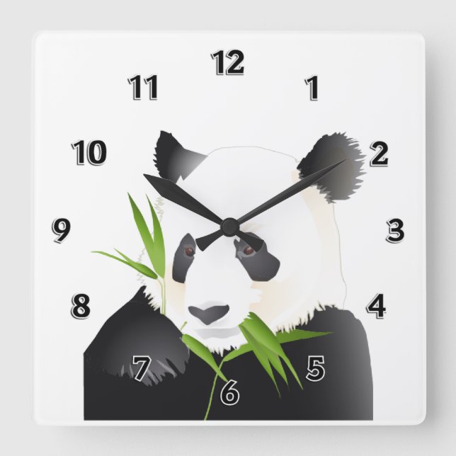 Horloge Carrée Ours Panda (Recto)