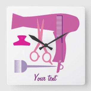 Horloge Carrée Outils de coiffures