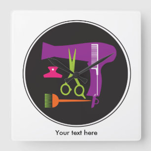 Horloge Carrée Outils de coiffures