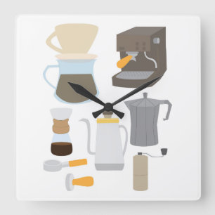 Horloge Carrée Outils de machine à café