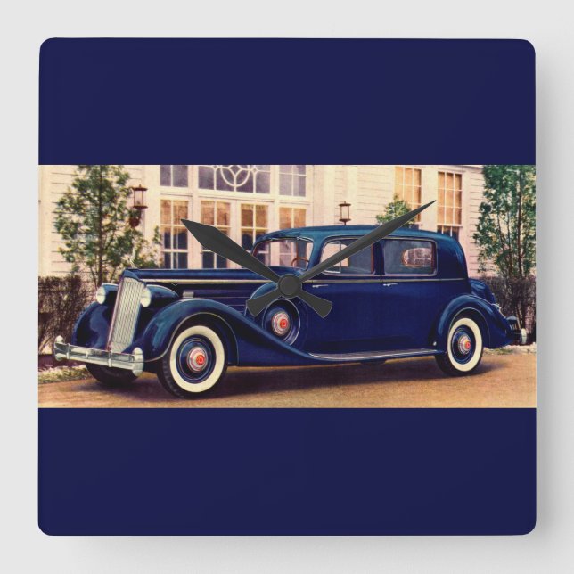 Horloge Carrée Packard bleu 1936 (Recto)