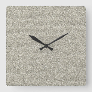 Horloge Carrée Pailleté Glitzy Argent Paillettes