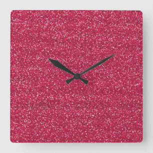 Horloge Carrée Pailleté Rose & Argent Pailleté