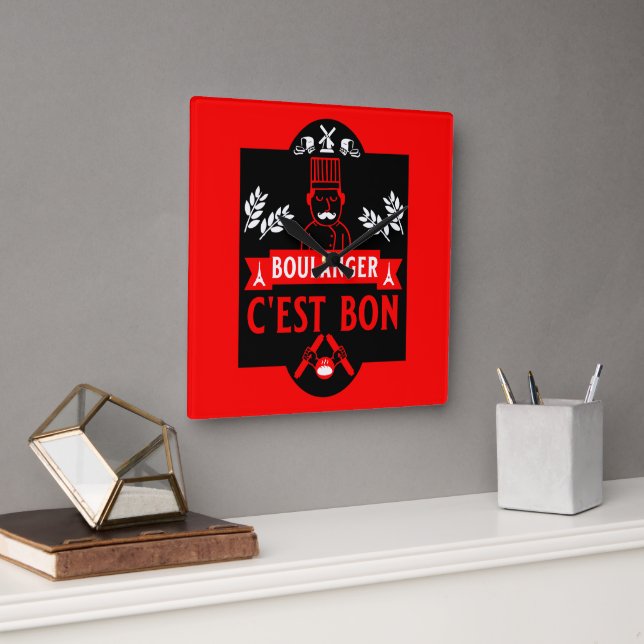 Horloge Carrée Pain (Bureau)