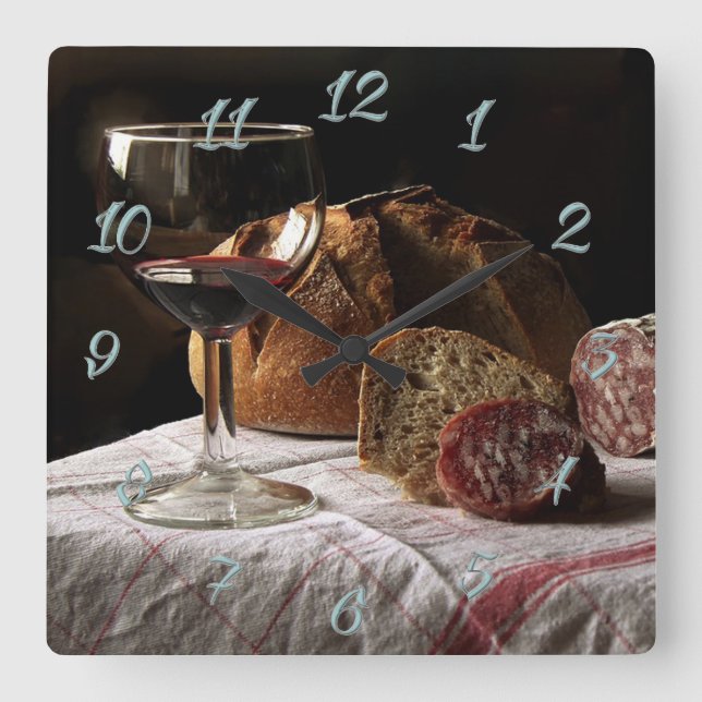 Horloge Carrée Pain et vin (Recto)