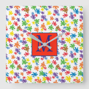 Horloge Carrée Paint Monogramme