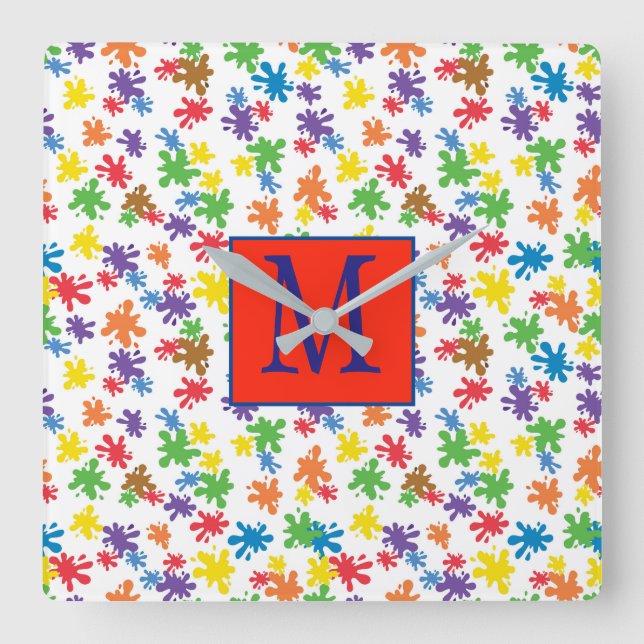 Horloge Carrée Paint Monogramme (Recto)