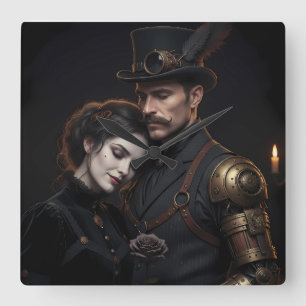 Horloge Carrée Paire de Steampunk Gothic