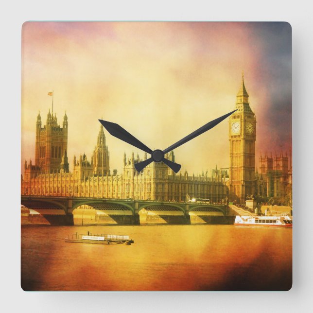 Horloge Carrée Palais de Westminster et pont avec Big Ben (Recto)