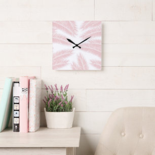 Horloge Carrée Palm Feuille Finesse Motif 3