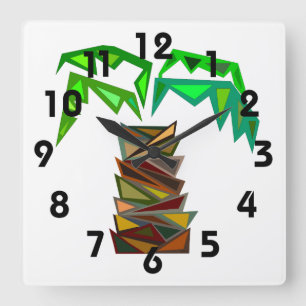 Horloge Carrée Palm Tree Wall Clock