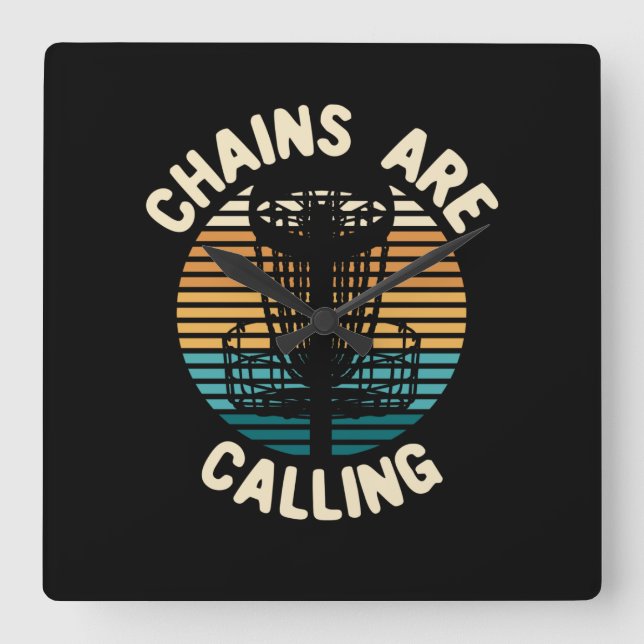 Horloge Carrée Panier de golf Disc Golf (Recto)