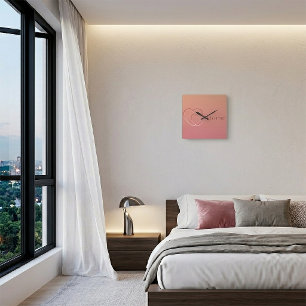 Horloge Carrée Panneau de porte personnalisé avec dégradé de couc