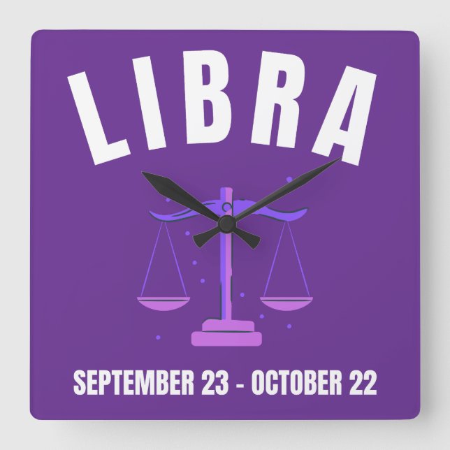 Horloge Carrée Panneau étoile Libra (Recto)