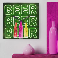 Panneau vert néon LED bière
