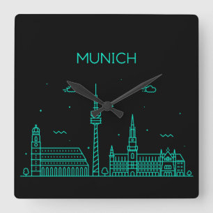 Horloge Carrée panorama de Munich