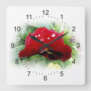 Horloge Carrée Pansement rouge vif