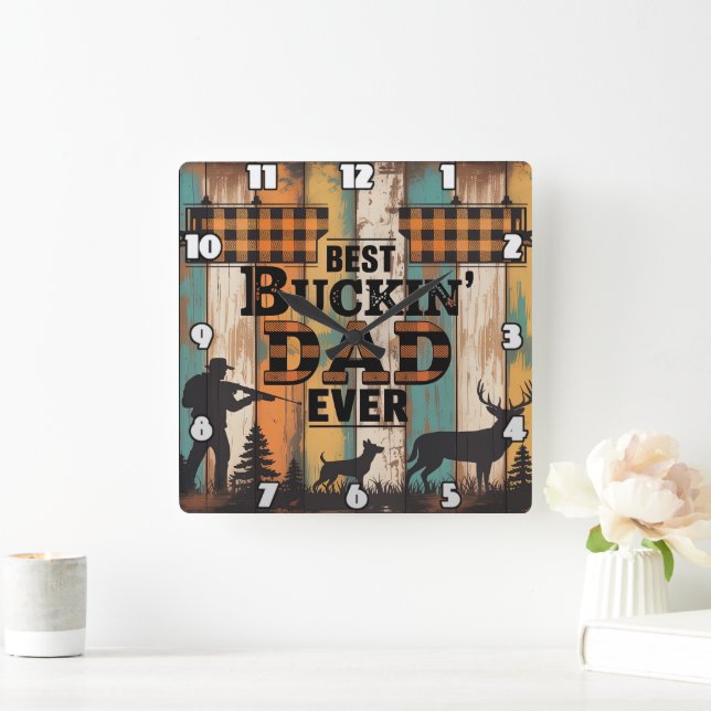 Horloge Carrée papa wolf légende, mythe humain fort, animal robus (Maison)