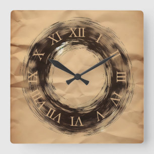 Horloge Carrée papier froissé